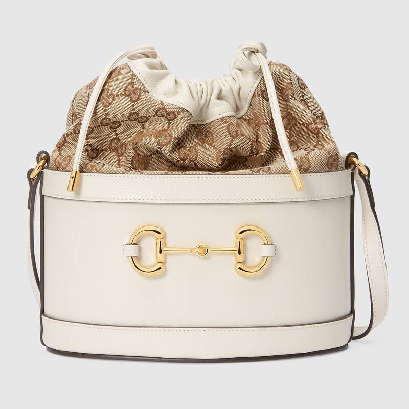 Gucci Horsebit 1955 Bucket Bag Shoulder Bag 602118 White